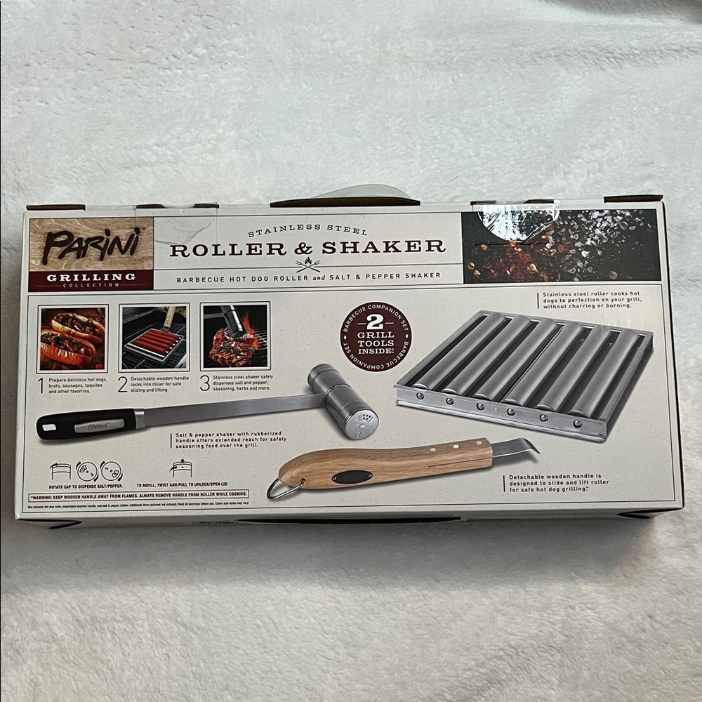 Stainless Steel Roller & Shaker Set - Silver NIP - Picture 2 of 6